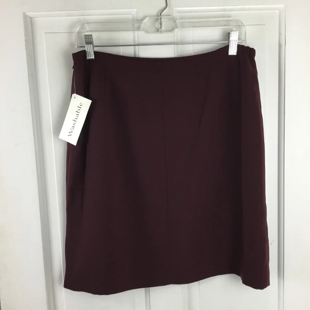 Preston & York Burgundy Pencil Skirt Career Classic Chic Size 14P